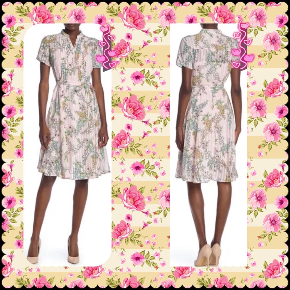 Nanette Lepore Pink Floral Midi Dress